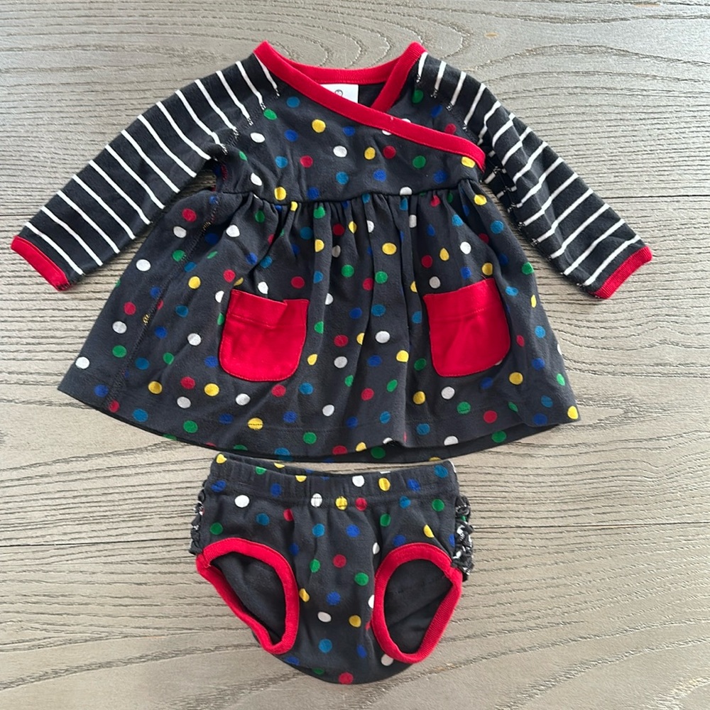 Hanna Andersson Long Sleeve Polka Dot Dress 50